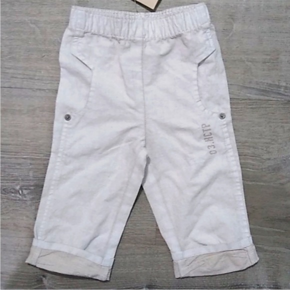 NWT 3Pommes shorts pants roll up legs pockets size 12 months boys - Picture 1 of 12
